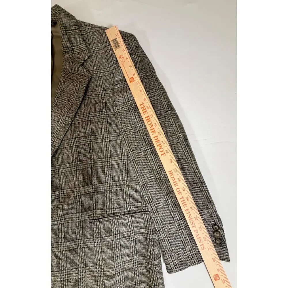 Vito Rufolo Lanificio di Pray Mens Sport Coat 48R Silk Wool Glen Plaid Italy